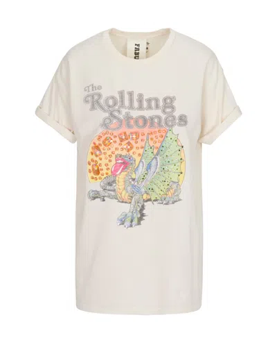 Meghan Fabulous Women's Neutrals Rolling Stones T-shirt In White