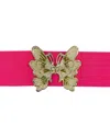 Meghan Fabulous Women's Pink / Purple Butterfly Belt - Neon Pink In Pink/purple