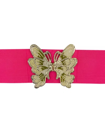 Meghan Fabulous Women's Pink / Purple Butterfly Belt - Neon Pink In Pink/purple