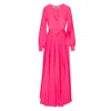 Meghan Fabulous Women's Pink / Purple Lilypad Maxi Dress - Neon Pink In Pink/purple