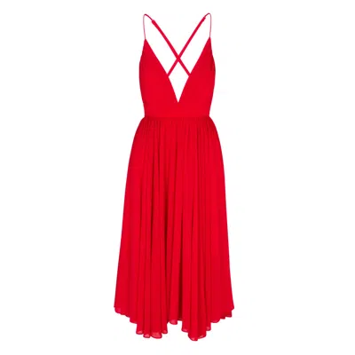 Meghan Fabulous Women's Red Enchanted Garden Midi Dress - Cherry