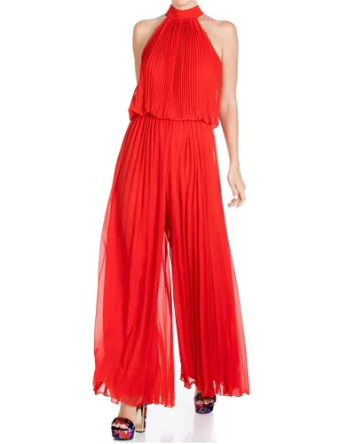 Meghan Fabulous Women's Red Wild Orchid Pleat Jumpsuit - Tomato