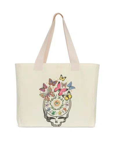 Meghan Fabulous Women's White Grateful Dead Fabulous Goddess Stealie Tote Bag