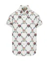 Meghan Fabulous Women's White / Pink / Purple Bertha Goddess Short Sleeve Shirt In White/pink/purple