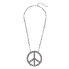 Meghan Fabulous Women's White / Silver Peace & Love Necklace - White In Silver
