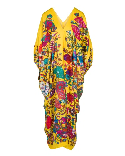 Meghan Fabulous Women's Yellow / Orange Festival Goddess Scarf Caftan In Yellow/orange