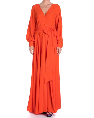 Meghan Fabulous Women's Yellow / Orange Lilypad Maxi Dress - Flame In Yellow/orange