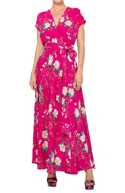 Meghan La Jasmine Maxi Dress In Lotus/cranberry