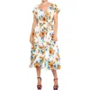 Meghan La Jasmine Midi Dress In Begonia Ivory