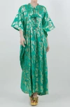 Meghan La Palm Springs Caftan Maxi Dress In Jade Gold
