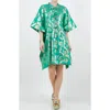 Meghan La Palm Springs Metallic Jacquard Caftan Dress In Jade Gold