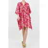 Meghan La Palm Springs Metallic Jacquard Caftan Dress In Pomegranate Gold