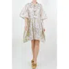 Meghan La Palm Springs Metallic Jacquard Caftan Dress In Seashell Gold
