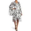 Meghan La Sunset Long Sleeve Dress In Dahlia White