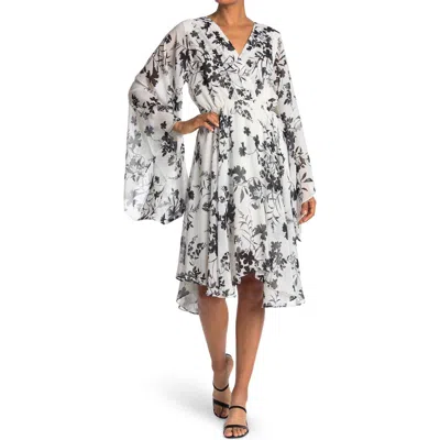 Meghan La Sunset Long Sleeve Dress In Dahlia White
