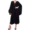 Meghan La Sunset Long Sleeve Midi Dress In Black