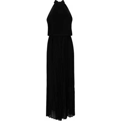 Meghan La Wild Orchid Pleat Jumpsuit In Black