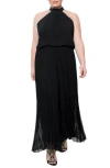 Meghan La Wild Orchid Pleat Jumpsuit In Black