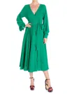 Meghan La Long Sleeve Midi Dress In Emerald