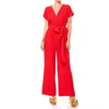 Meghan La Wonderland Wide Leg Jumpsuit In Cherry