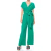 Meghan La Wonderland Wide Leg Jumpsuit In Emerald
