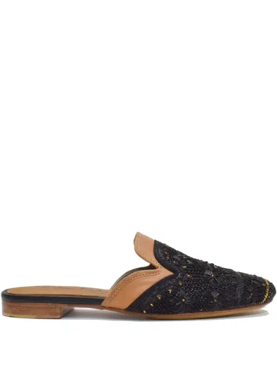Meher Kakalia Beaded Leather Mules