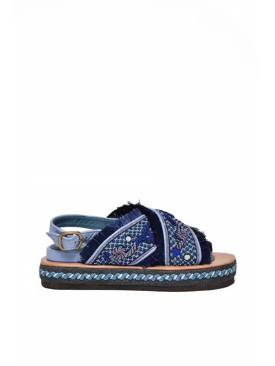 Meher Kakalia Blue Other Fibers Da Gama Sandal In Multi