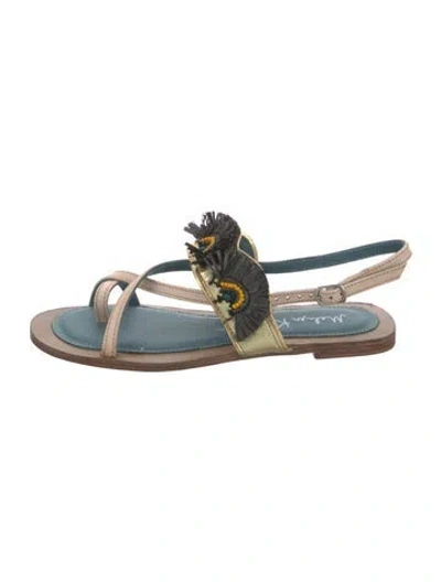 Pre-owned Meher Kakalia Leather Sandals In Blue