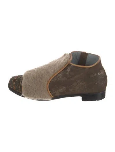 Pre-owned Meher Kakalia Patterned Boots In Brown