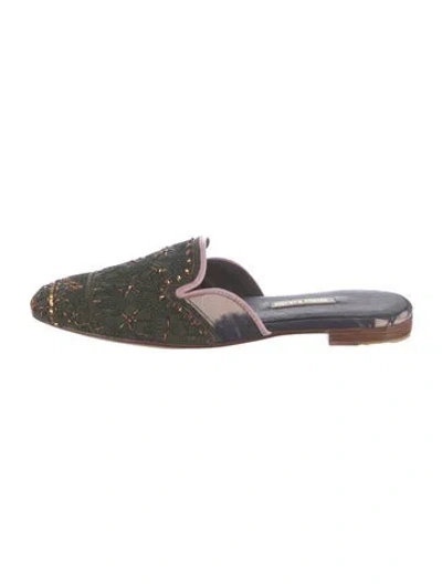 Pre-owned Meher Kakalia Patterned Mules In Grey