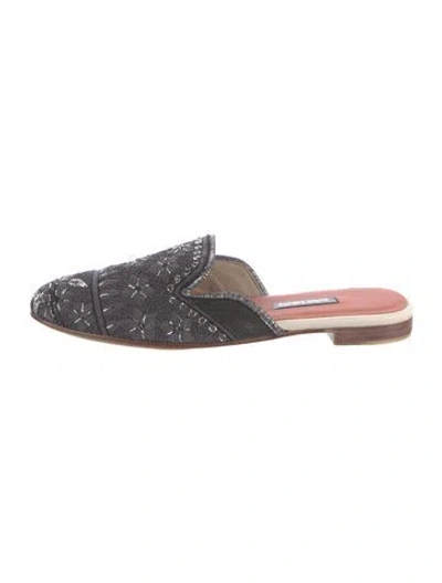 Pre-owned Meher Kakalia Patterned Mules In Grey