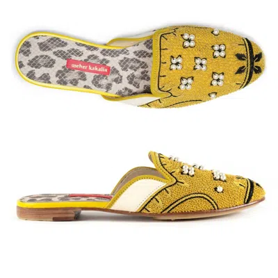 Meher Kakalia Queen Delfi Slipper In Yellow