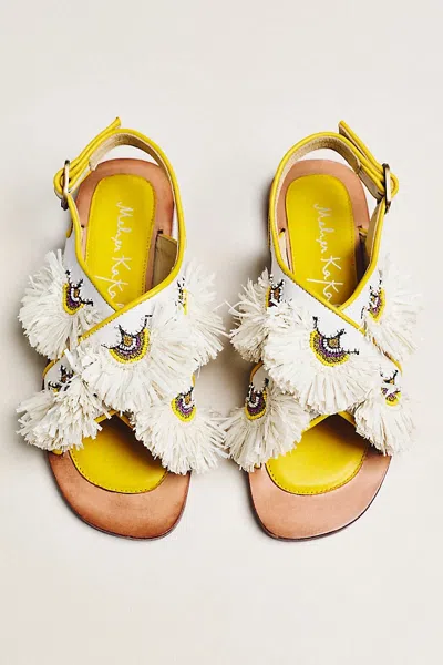 Meher Kakalia Rio Flower Sandals In Yellow