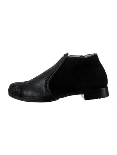 Pre-owned Meher Kakalia Suede Boots W/ Tags In Black