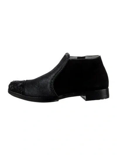 Pre-owned Meher Kakalia Suede Boots W/ Tags In Black