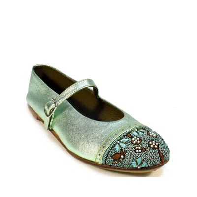 Meher Kakalia Women's Bizi Jane Ballerina Shoes In Sonic Emerald In Green
