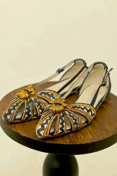 Meher Kakalia Women's Queen Doris Slingback Shoe In Navy In Multi