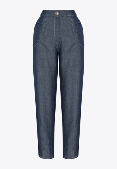 Mehtap Elaidi Denim Straight-leg Pants In Blue