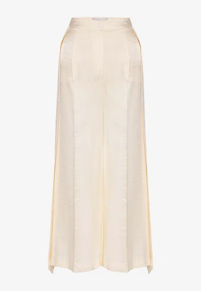 Mehtap Elaidi Epaulettes Cropped Pants In Ivory