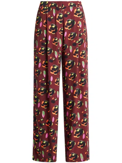 Mehtap Elaidi Floral-print Trousers In Red