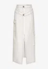 Mehtap Elaidi Layered Cargo Maxi Skirt In White