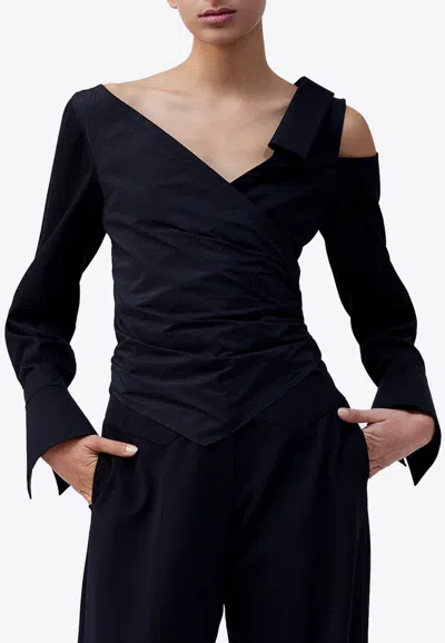 Mehtap Elaidi Open Shoulder Blouse In Black