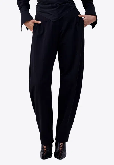 Mehtap Elaidi Topstitching Conic Pants In Black