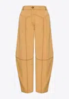Mehtap Elaidi Topstitching Conic Pants In Brown