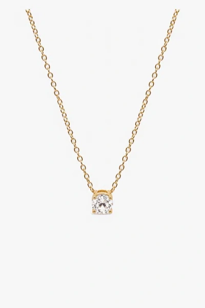 Meideya Dainty Solitaire Necklace In Gold