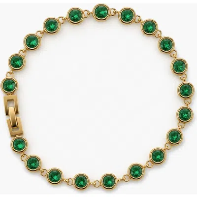 Meideya Emerald Tennis Bracelet In Gold