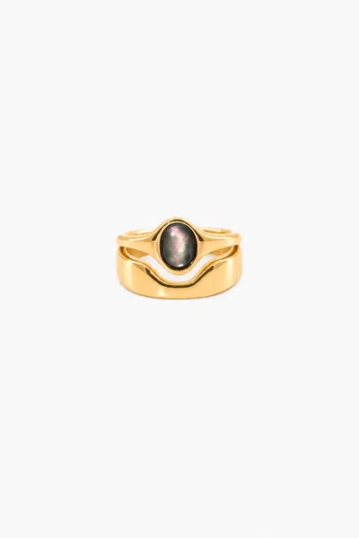 Meideya Hugo Mother Of Pearl Ring In Burgundy