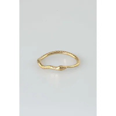 Meideya Little Snake Textured Ring In Gold