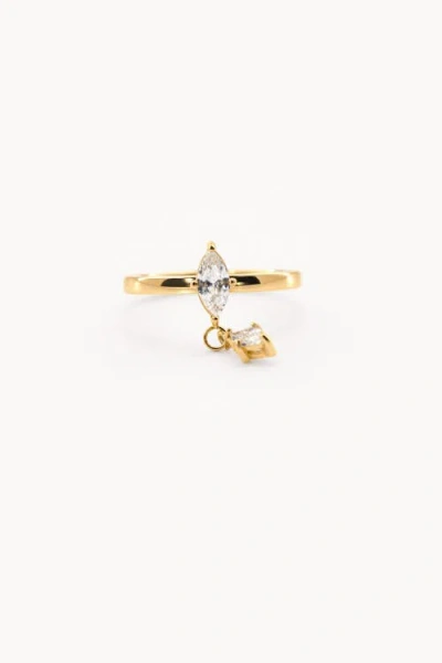 Meideya Marquise Charm Ring In Gold