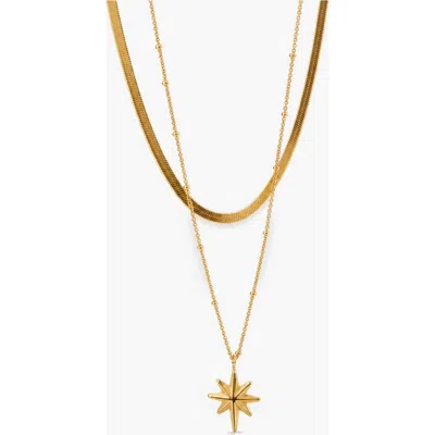 Meideya North Star Layered Necklace In Gold